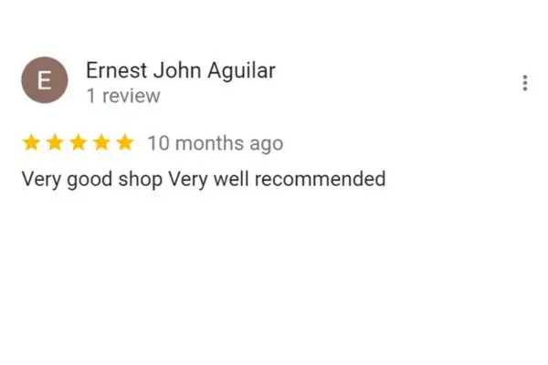 Customer Review: Ernest John Aguilar