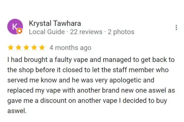 Customer Review: Krystal Tawhara