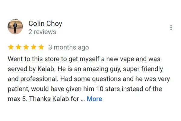 Customer Review Of Colin Choy