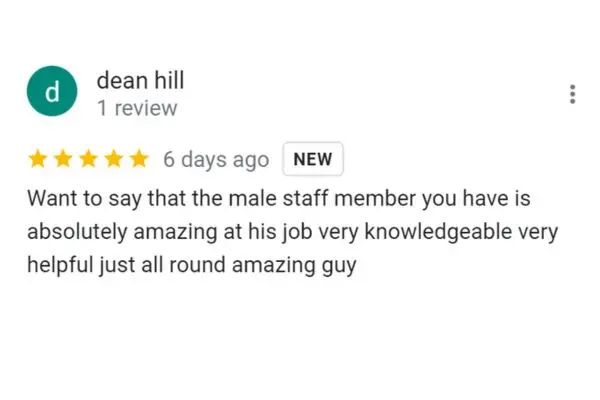 Customer Review Of Dean Hill