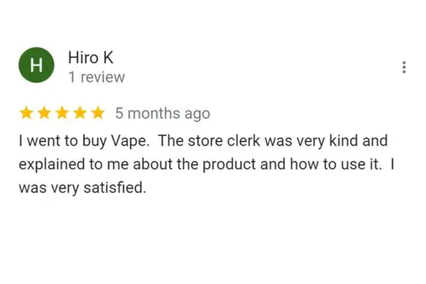Customer Review Of Hiro K