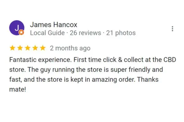 Customer Review Of James Hancox