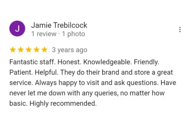 Customer Review Of Jamie Trebilcock