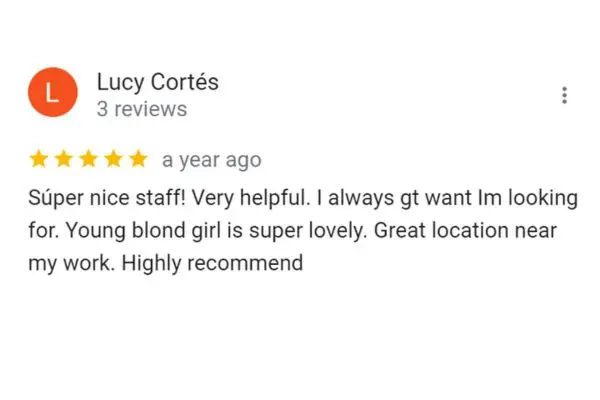 Customer Review of Lucy Cortes