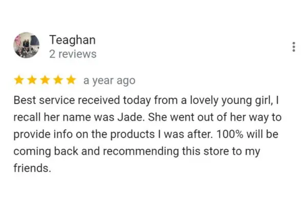 Customer Review Of Teaghan