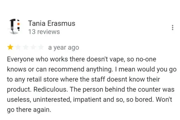 Customer Review: Tania Erasmus