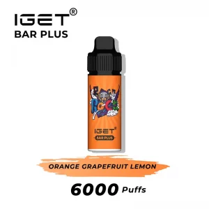 orange grapefruit lemon iget bar plus 6000 puffs