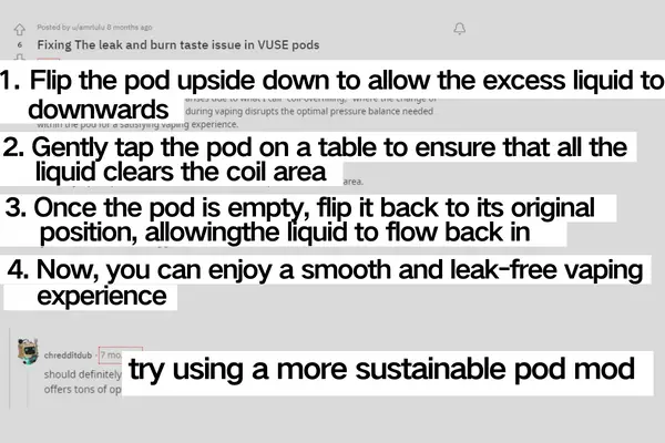 Reddit How To FixLeaking Vuse Pod