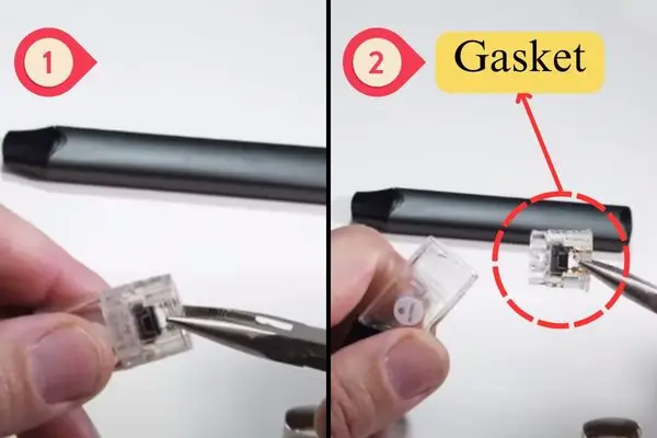 Use Pliers To Clip Out The Gasket Inside The Pod - How To Refill A Vuse Pod