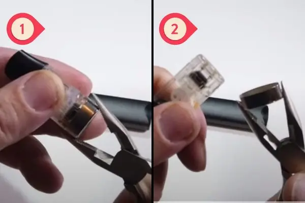 Use Pliers To Remove The Pod Base - How To Refill A Vuse Pod
